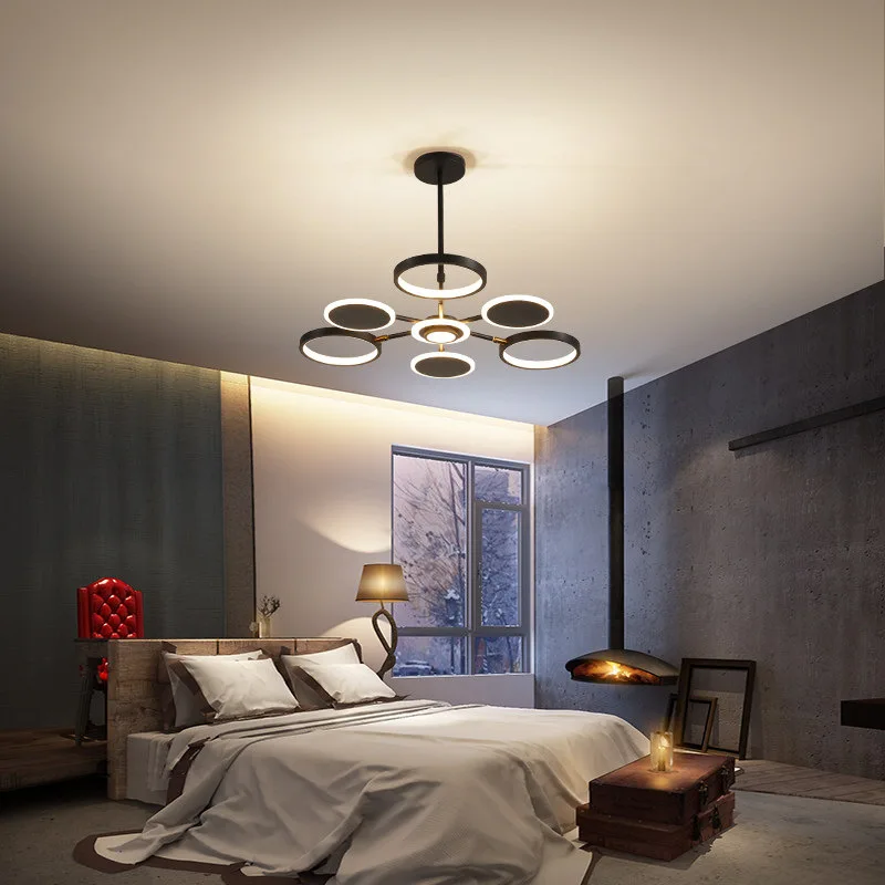 

American Minimalism Led Pendant Lights Popular High Quality Iron Acrylic Living Room Home Decorate Hanging Lamps Light Fixtures