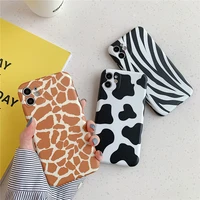 lupway print pattern cow phone case for iphone 11 12pro x xr xs max 8 7 plus se 2020 lens camera protection soft imd back cover