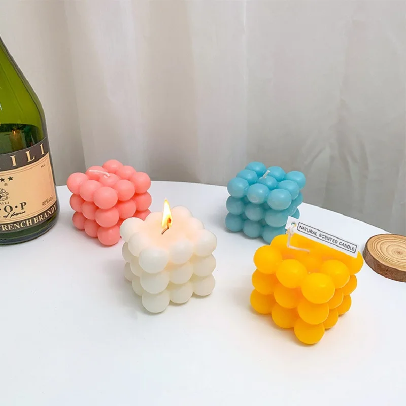 Ins пузырь Куб лампы в форме свечи милый соевый ароматерапия воском ароматическая