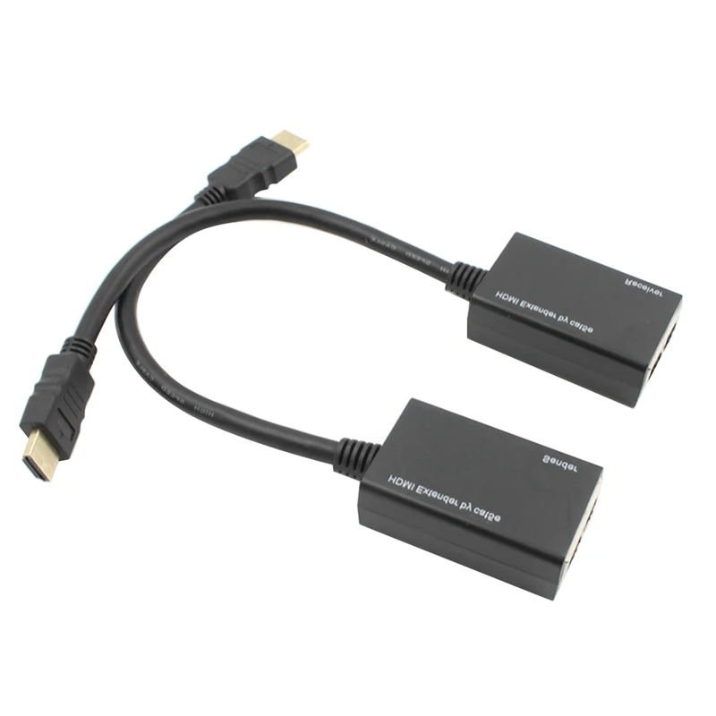 

1 Pair HDMI Over RJ45 CAT5E CAT6 Extender Up to 100Ft Cable Support for TV HDMI Extender Transmitter