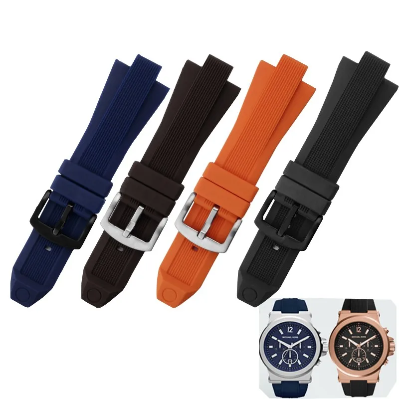 Ремешок резиновый для наручных часов подходит Michael Kors MK9019 MK8295 MK8492 MK9020 29 мм|Ремешки