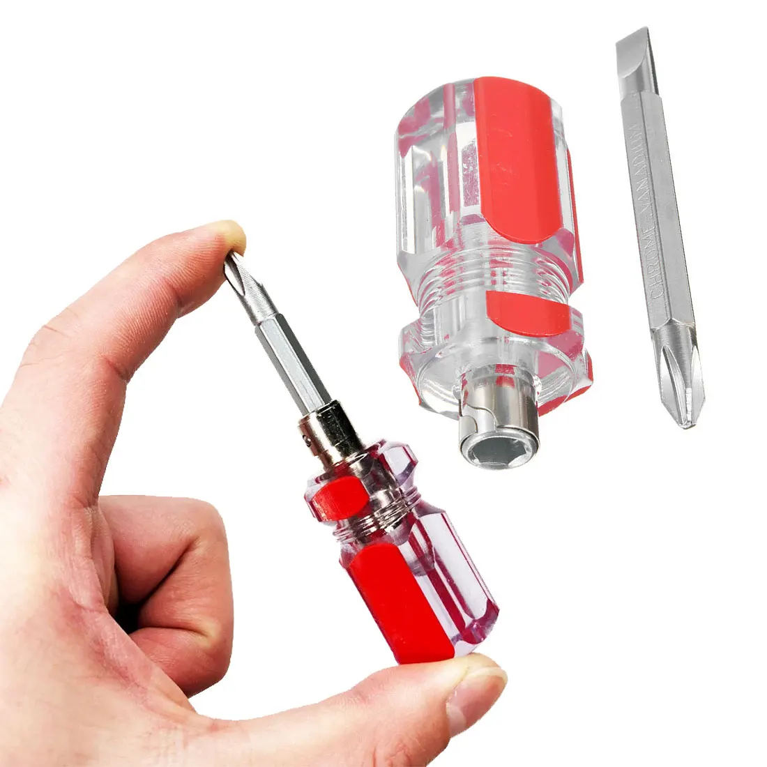 

Double head Mini screw driver, 2-side cross and slotted screw driver