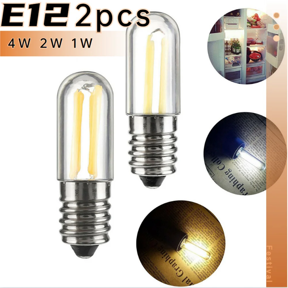 

2 шт., светодиодсветодиодный лампы Эдисона E14 E12 4 Вт 110 В 220 в 12 В