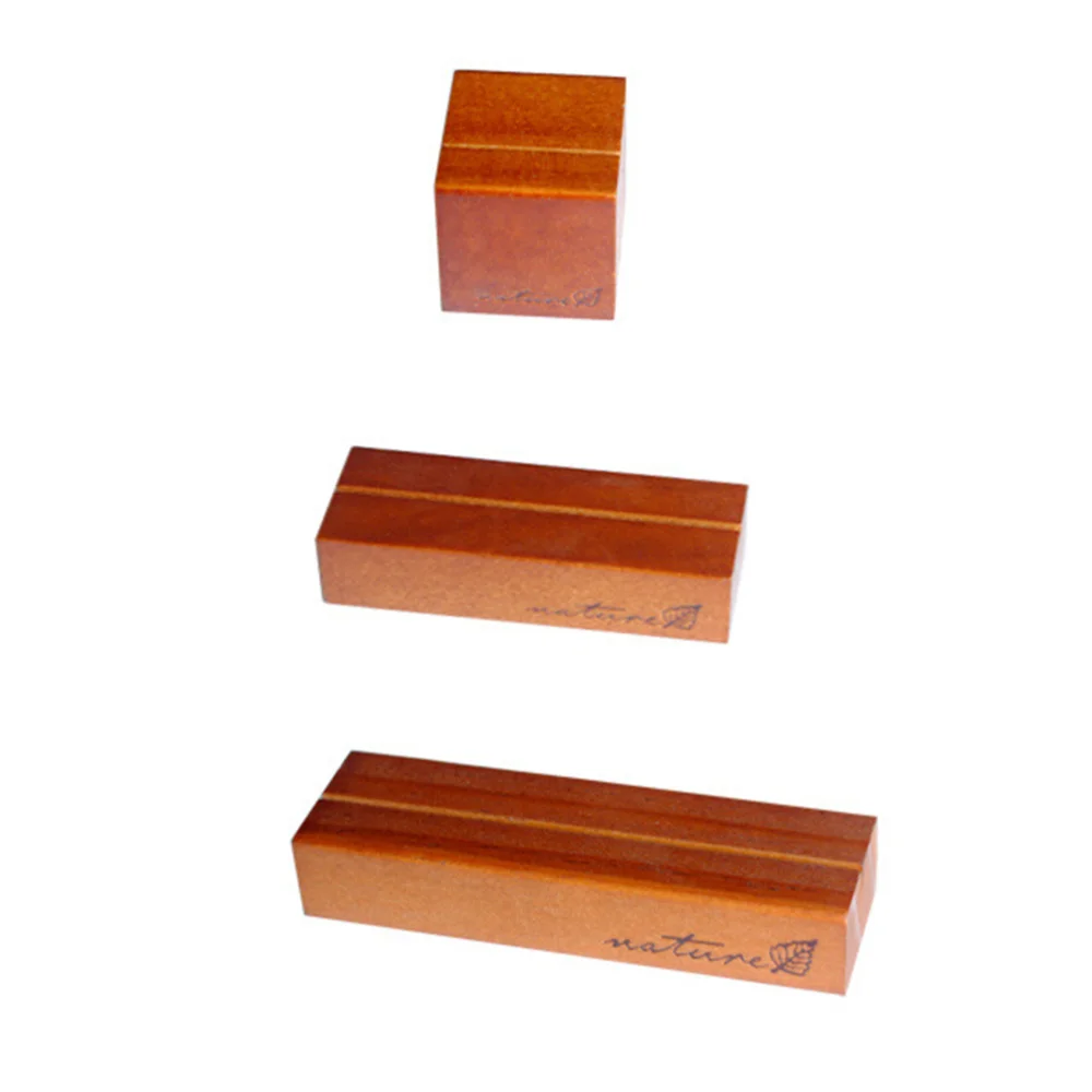 

3pcs Wooden Photo Holder Table Business Stands Memo Menu Clips Novelty Gift (Burlywood)