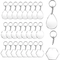 1 set acrylic keychain blanks with key rings jump rings clear discs circles set for diy projects crafts making accessories