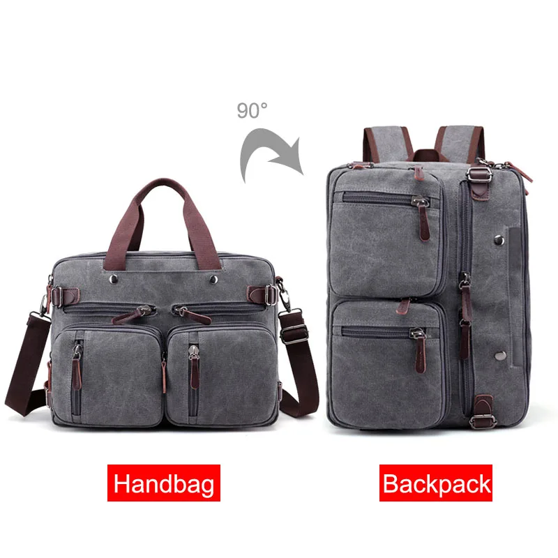 

Портфель мужской холщовый для ноутбука, большая сумка-мессенджер на плечо, повседневная сумочка-тоут, чемодан для путешествий в деловом сти...