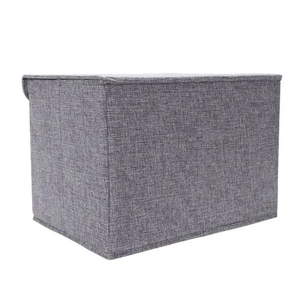 Cotton Linen Fabric Folding Cd Storage Boxes Foldable Bins Toys Organizer With Lids And Handles Basket Laundry | Дом и сад