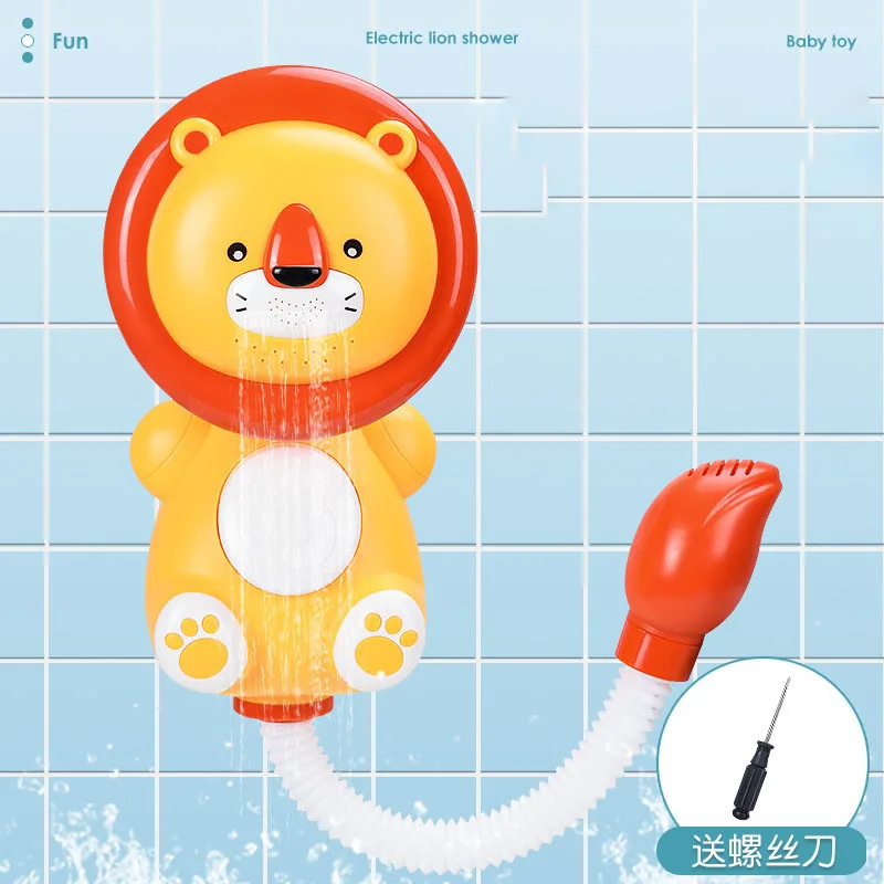 

Baby Bath Toy Electric Shower Sprinkler Watering Swimming Water Cartoon Lion Bathroom Game Beach Toys For Children Kids Gifts