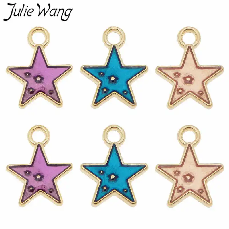 18 шт. эмалированные Подвески Julie Wang в форме маленькой звезды подвеска из сплава