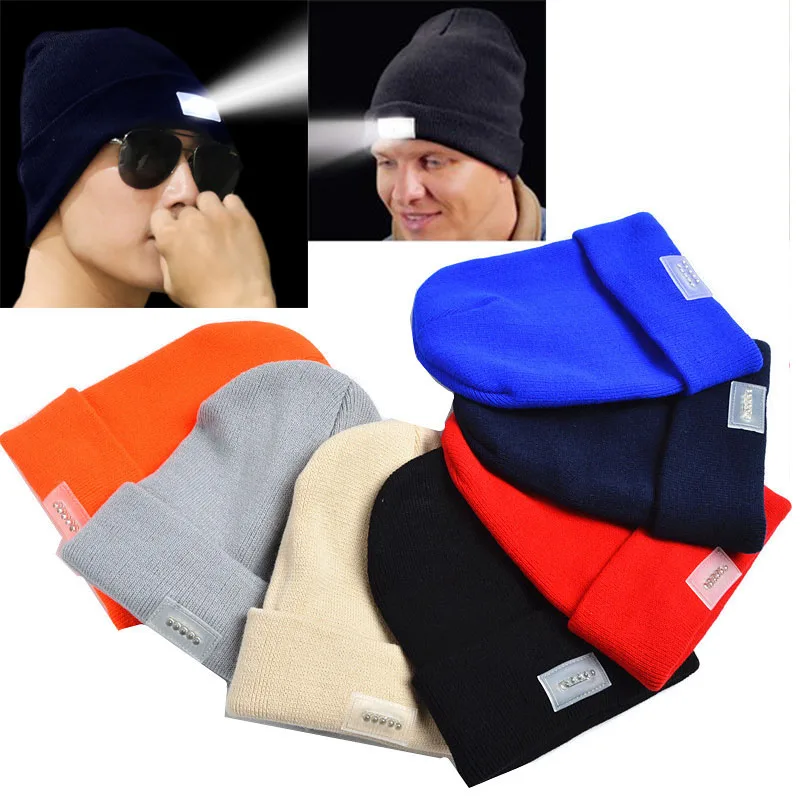 NEW LED Lighted Beanie Cap Hip Hop Men Women Knit Hat Hunting Camping Running Hat Christmas Gifts For Men And Women
