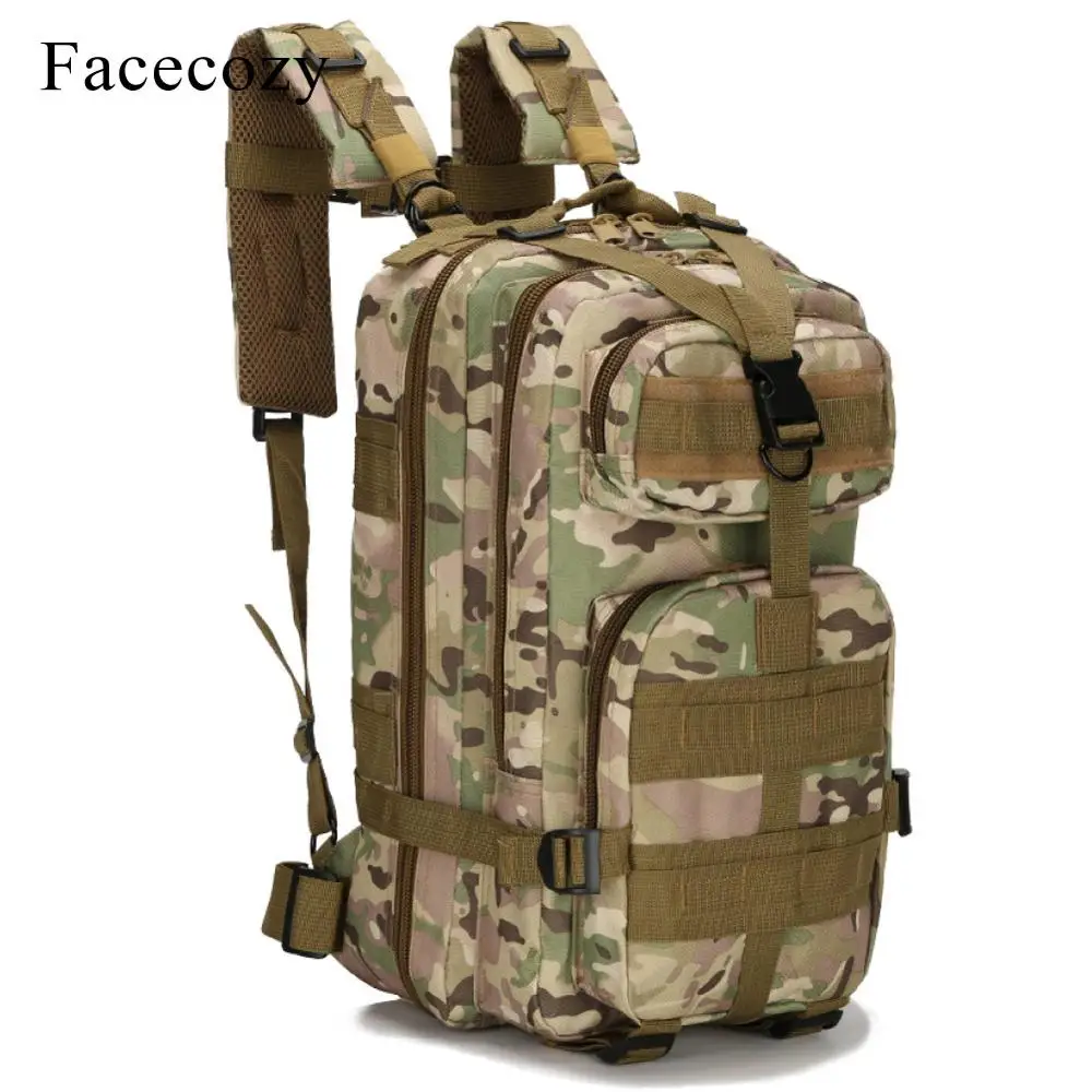 Facecozy Открытый походный военный тактический рюкзак камуфляж 600D нейлон треккинг Сумка для дорожного набора 25-30L маленький спортивный рюкзак - Цвет: CP Camouflage