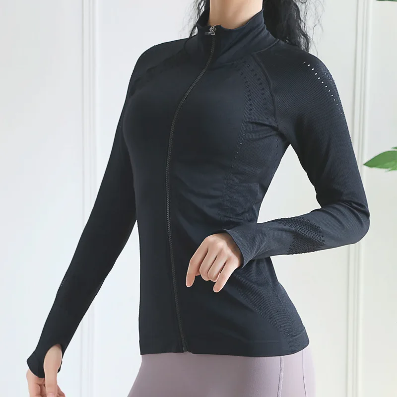 Женская куртка для фитнеса с длинным рукавом спортивные топы спортзала