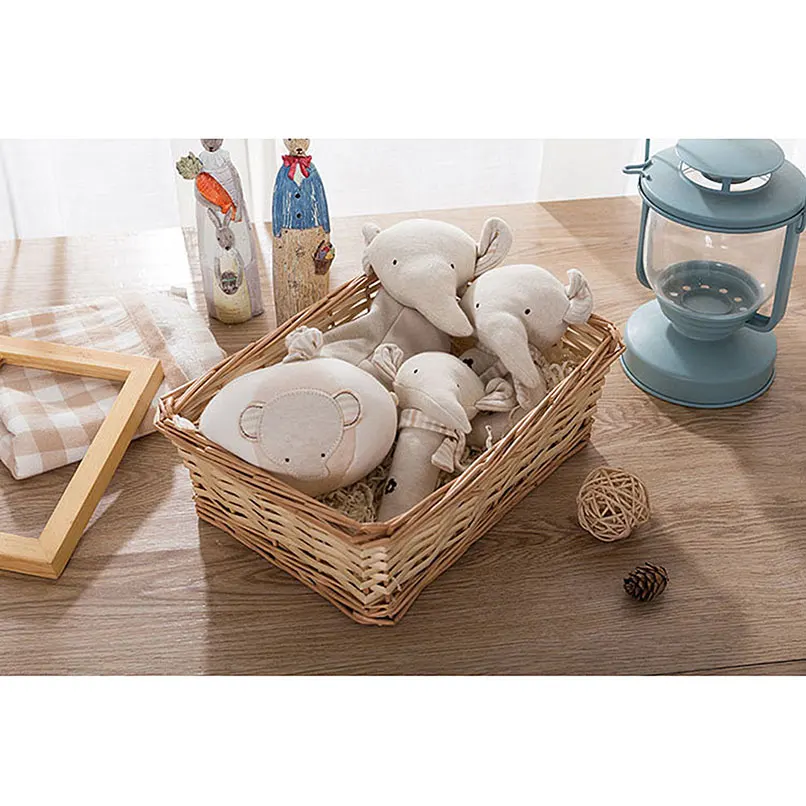 2pcs/set Infant Baby Rattle Organic Cotton Grasp Animal Hand Stick Toy Squeaker Developmental Appease Elephant Bear Rabbit |