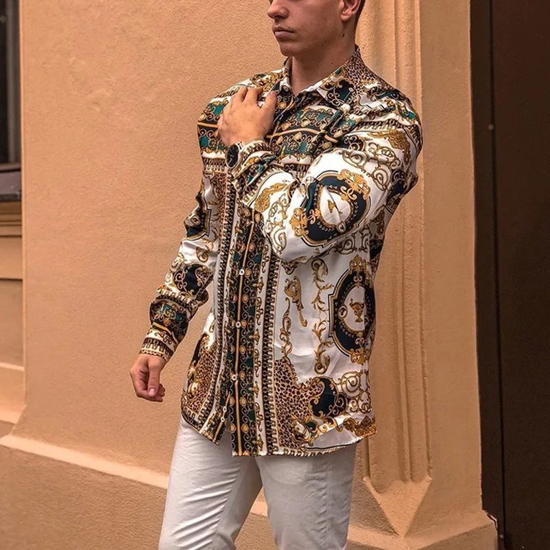 

Top Selling Product In 2021 European American Men's Shirts Casual Business Long-sleeved Printed Loose Shirt Trend Men's Clothing