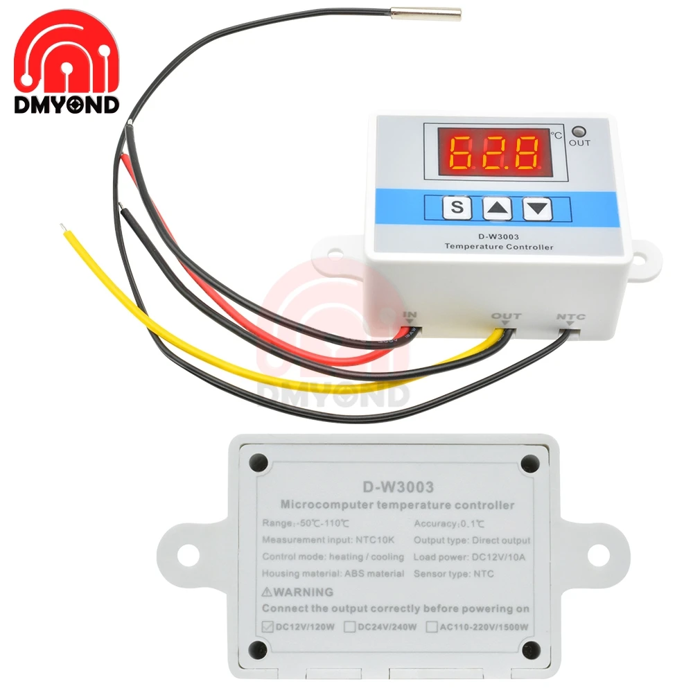 Цифровой светодиодный регулятор температуры и влажности W3003 12 в термостат