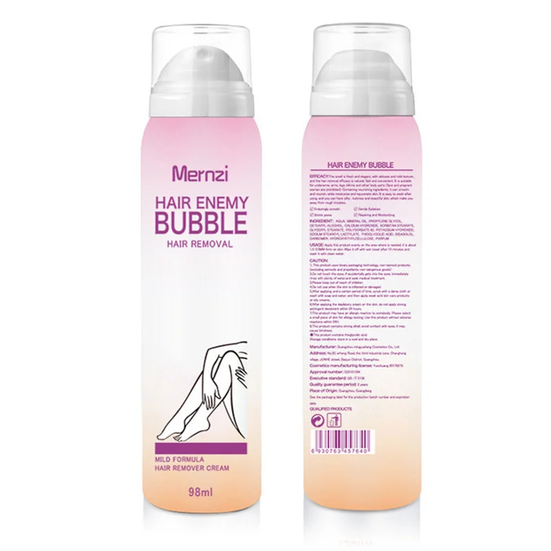 

98ml Hair Removal Cream Spray Painless Hair Enemy Bubble Depilatory Cream Smooth Skin Body Master Removal Cream Foam Mousse