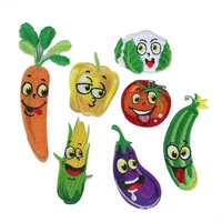 1pcs 3d fruit embroidery iron on patches for clothing foods stripes stickers appliques sewing accessories vegetables badges