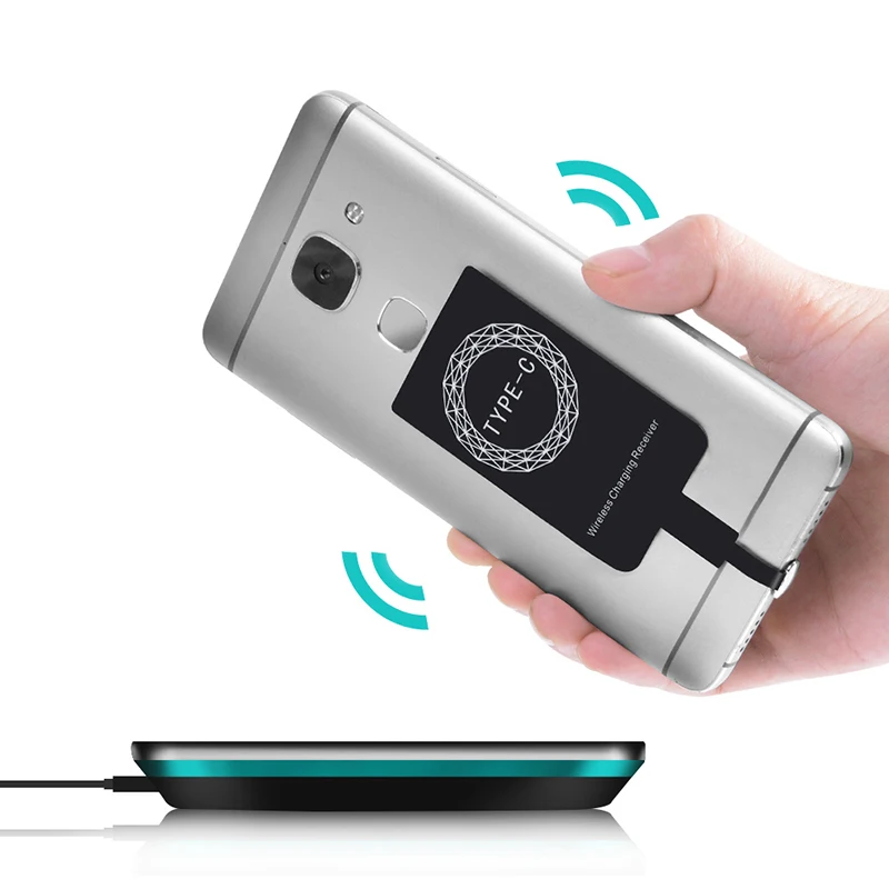 Зарядный приемник Micro USB Type C Qi Индукционное Беспроводное зарядное устройство для