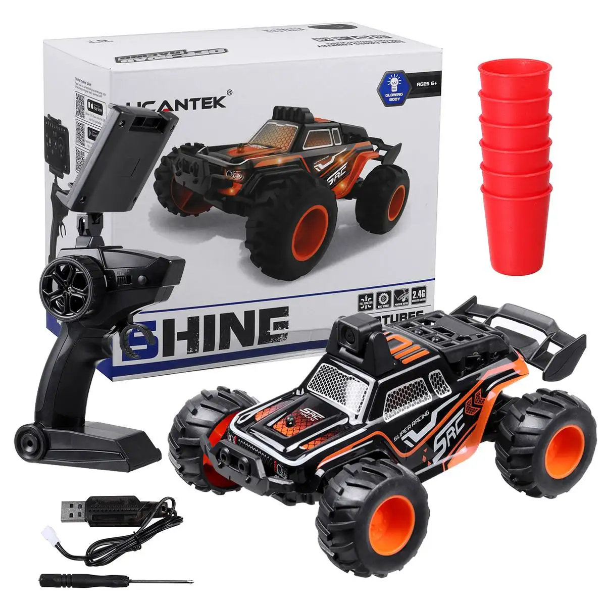 

2.4GHz 1:32 HD Camera Remote Control Car Mini 4WDRC Car WiFi RC High Speed Truck Off Road Car RC Toy Christmas Gift With Light