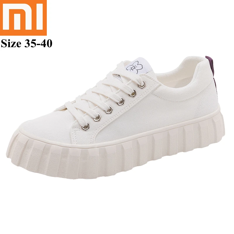 

Кеды Xiaomi женские на платформе, повседневные однотонные холщовые кроссовки, модная обувь, весна-лето 795
