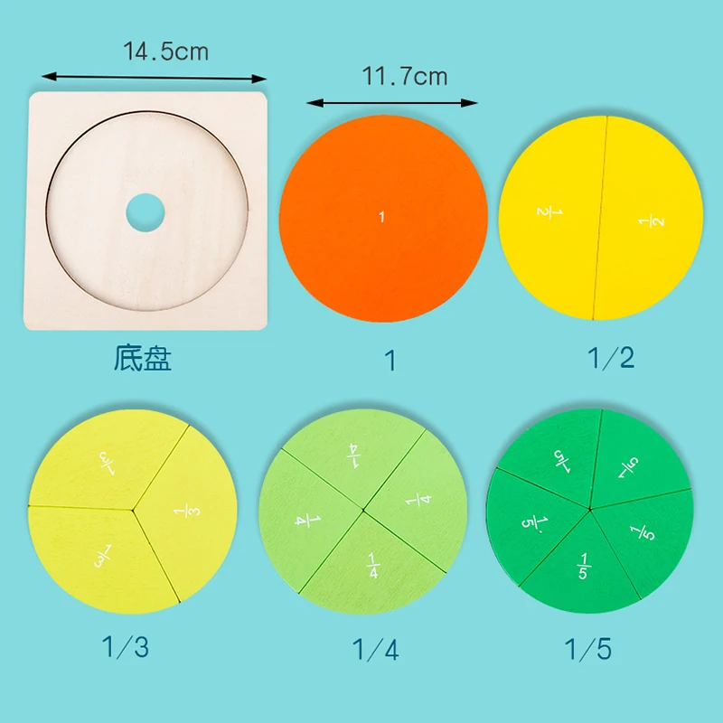 Дошкольные круговые математические Фракционные доски дивизион Монтессори