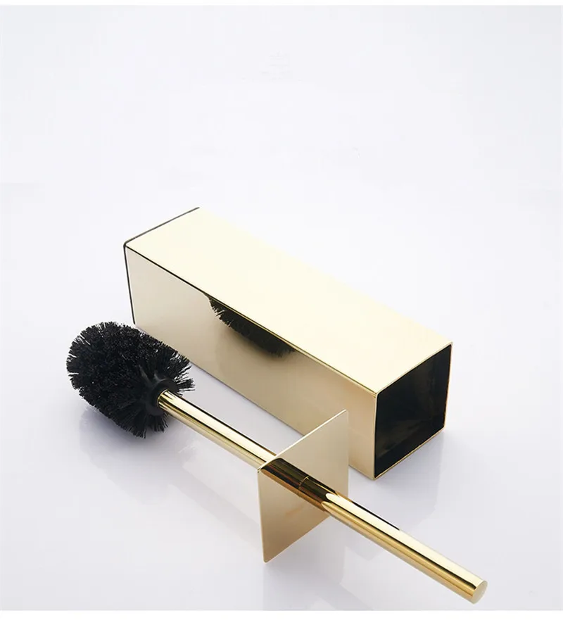 luxury gold toilet brush nickel black bathroom toilet scrub cleaning brush holder set bathroom accessories 304 stainless steel free global shipping