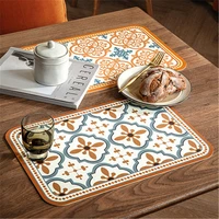 vintage patterns placemats for table luxury moroccan style mat heat insulation non slip coffee cup mats modern nordic home decor