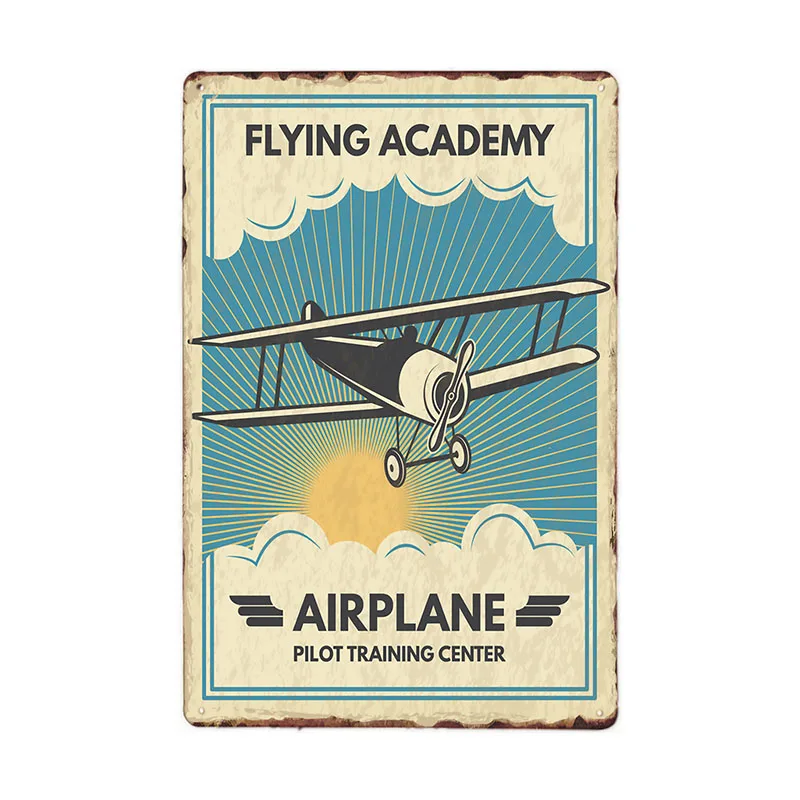 Американский Классический самолёт истребитель металлические знаки настенная