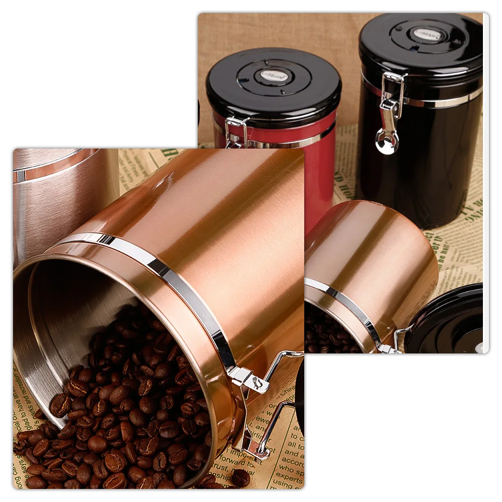 Герметичный контейнер из нержавеющей стали для хранения кофейных зерен