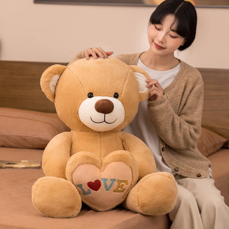 

90cm New kawaii lover birthday gift cute hold a love heart bear plush toys bear soft stuffed toy