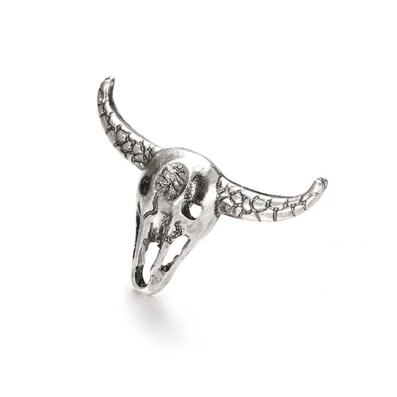 

Women Jewelry Gothic Men Bull Head Ring Punk Retro Animal Bull Head Ring Hollow Personality Adjustable Finger Ring Gift