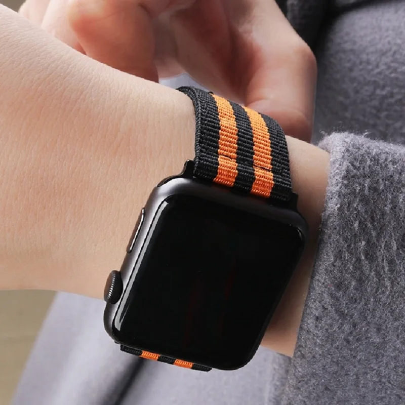 Легкий дышащий водонепроницаемый нейлоновый ремешок для apple watch band 42 мм 38 iWatch serise 5
