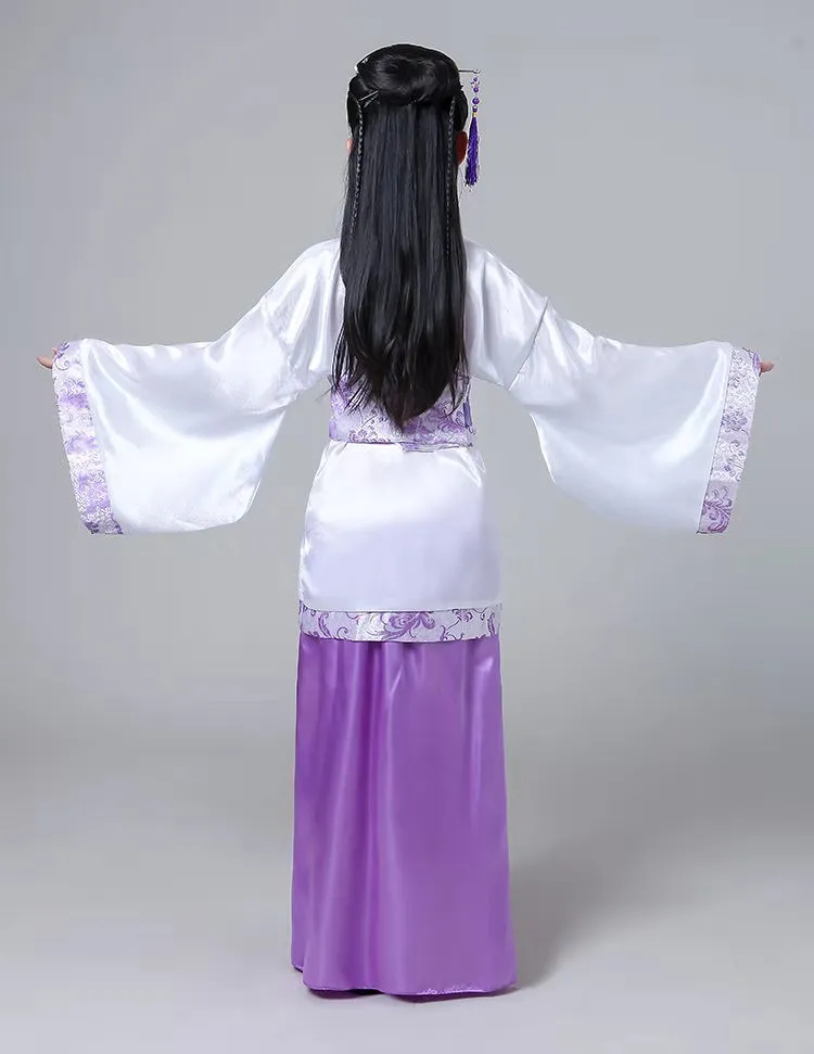 Детские традиционные китайские танцевальные костюмы ханьфу в стиле древней Феи