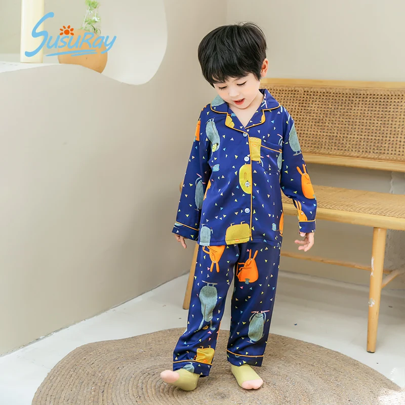 

Susuray Girls Satin Pajamas for Kids Long Sleeve Children's Sleepwear Set Classic Silk Pjs Toddler Toddler Sleepwear 1-12 Years