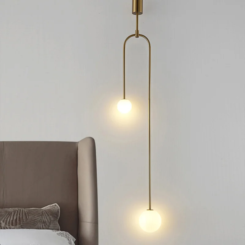 Современный роскошный светодиодный подвесной светильник с золотым стеклянным