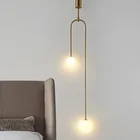 Современный роскошный светодиодный подвесной светильник с золотым стеклянным шаром, лампа для спальни, прикроватного столика, ресторана, столовой, Потолочная люстра, лампа для дома