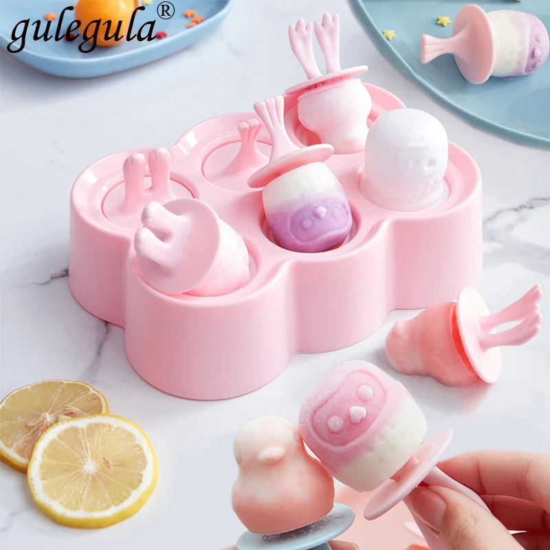 Silicone Ice Cream Cube Mold Home-Made DIY Home Children's Mini Cute Cartoon Animal Shape Popsicle Tool | Дом и сад