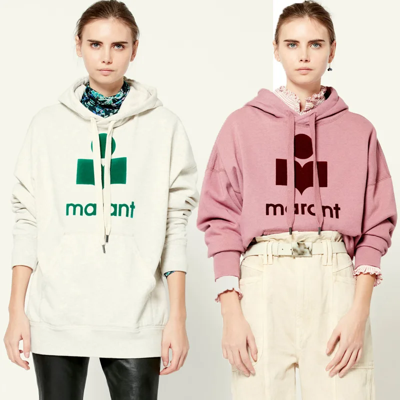 

Women Hoodie 2021 Winter New French Classic Printed Cotton Ladies Loose Hooded Sweater
