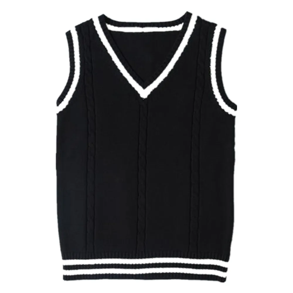 

Японская зимняя новая искусственная кожа в стиле преппи милые студенческие свитера JK свободные кавайные полосатые трикотажные детали