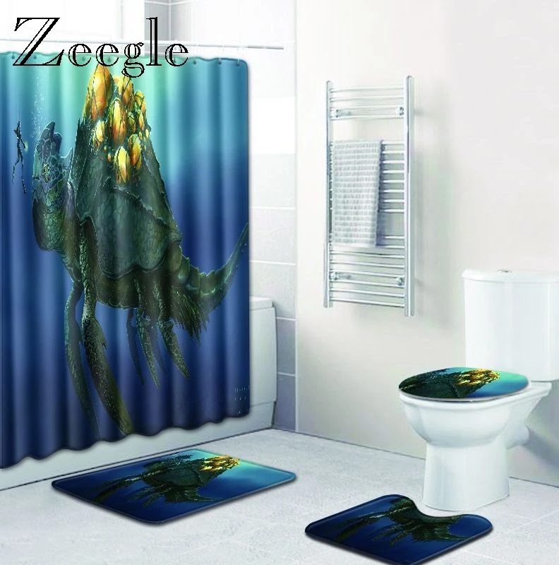 

Zeegle Undersea Scenery Pattern Memory Foam Rug Shower Rug Non Slip Bathroom Mat Microfiber Shower Bath Mat Toilet Floor Mats