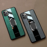 fashion luxury leather phone case for one plus 8 7t 17 t 18 oneplus8 plexiglass magnetic ring stand holder color matching