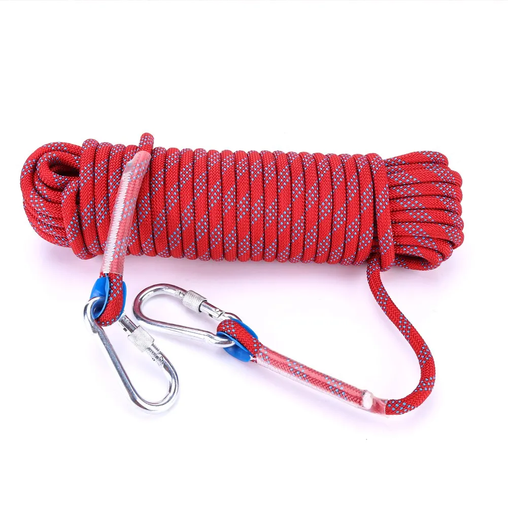 

10mm Heavy Duty Paracord Panchute Corad Lanyard with Carabiner (Red-20m)