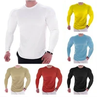 mens compression long sleeve gym shirt fast dry sport tight fit cycling t shirt