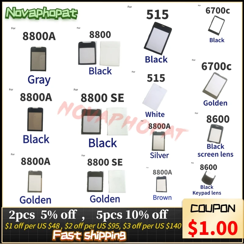 

Стеклянный зеркальный экран Novaphopat для Nokia 8800SE 8800 SE Sirocco 8800 Arte 8600 515 6700 6700C, стеклянный ЖК-экран с клавиатурой, панель объектива
