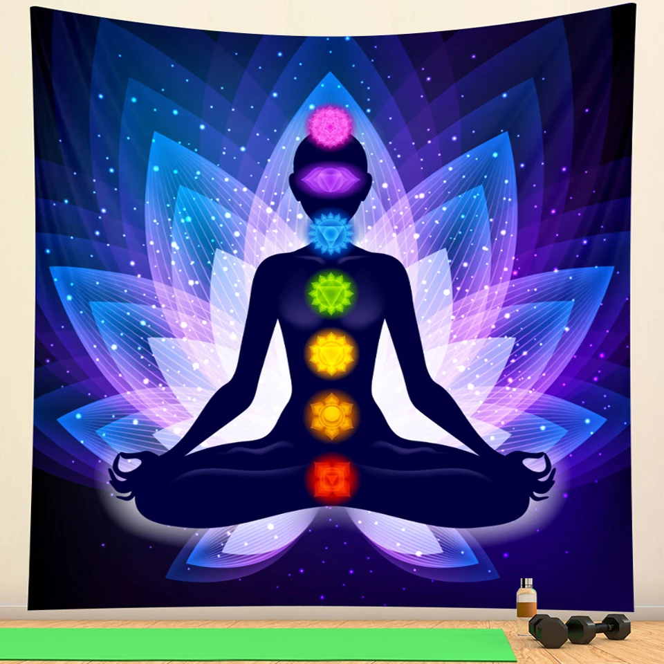 Индийский Будда чакра дома Искусство декоративный гобелен хиппи yoga коврик в