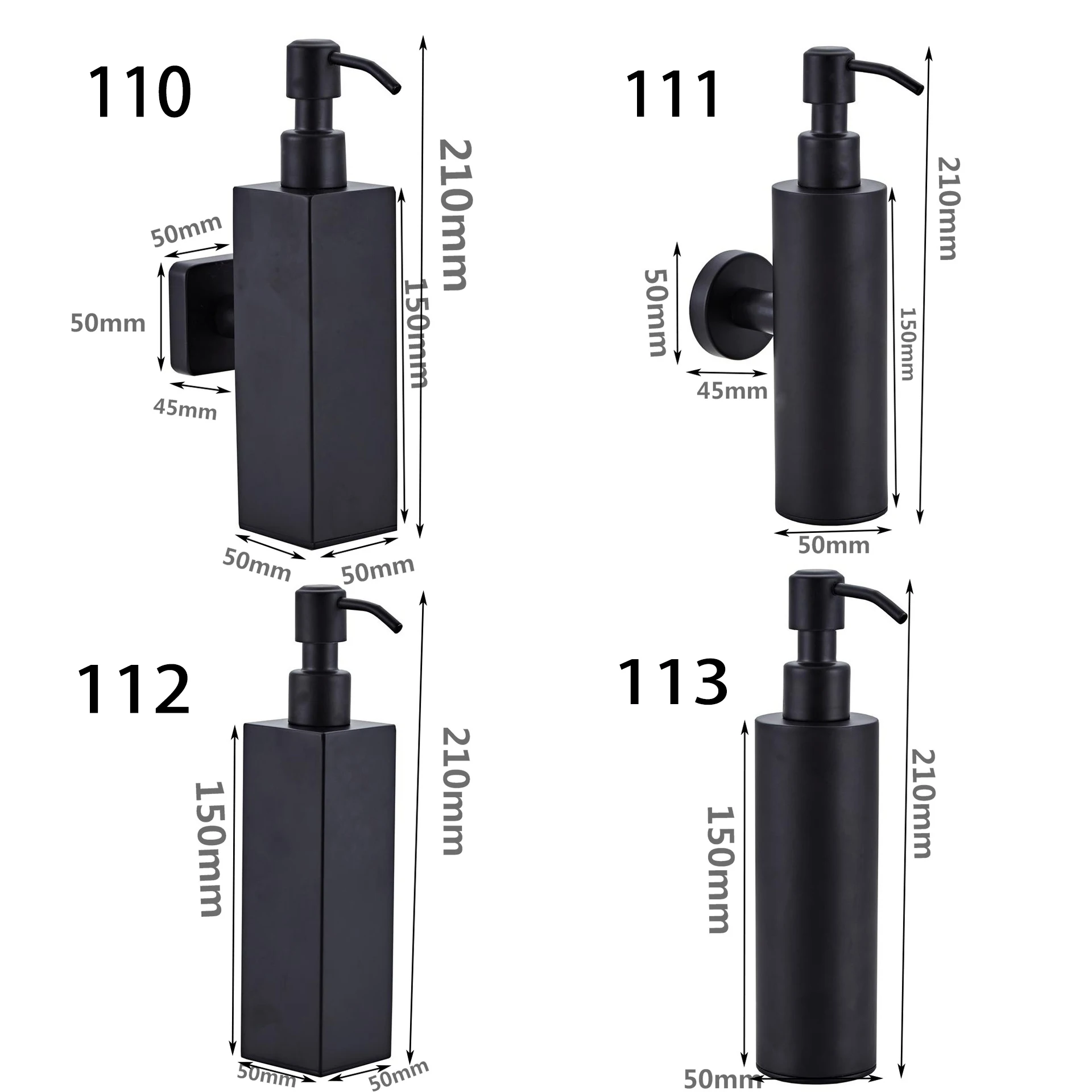 Настенная помпа 200 мл насос для лосьона из нержавеющей стали Круглый дозатор мыла