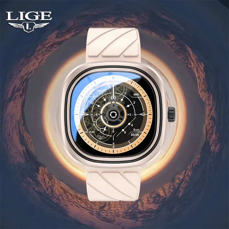 

LIGE New Smart Watch Women Full Touch Fashion Punk Smartwatch Men Outdoor 3ATM Waterproof Sports Fitness Bracelet For Huawei IOS