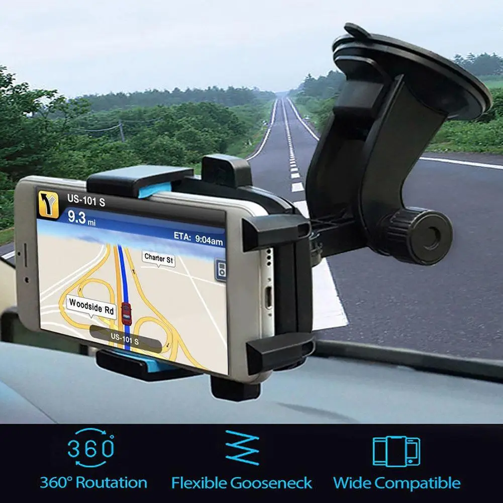 

Rotating Vehicle Windshield Mount Suction Car Phone Holder Bracket Cradle Stand