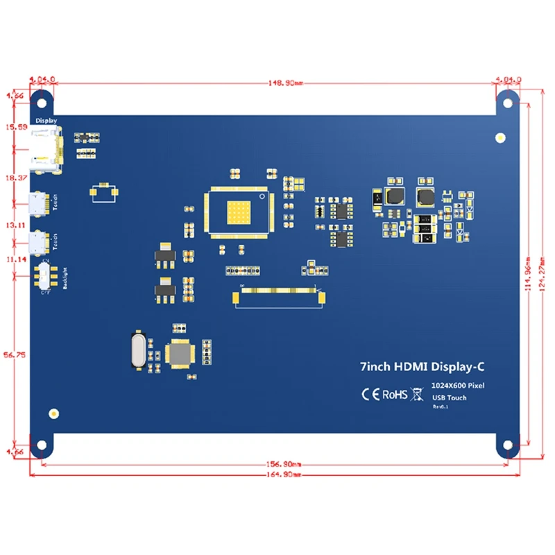 7 дюймовый ЖК Дисплей HDMI Press Sn дисплей TFT панель модуль 1024x600 для Banana Pi Raspberry 4B/Raspberry 3