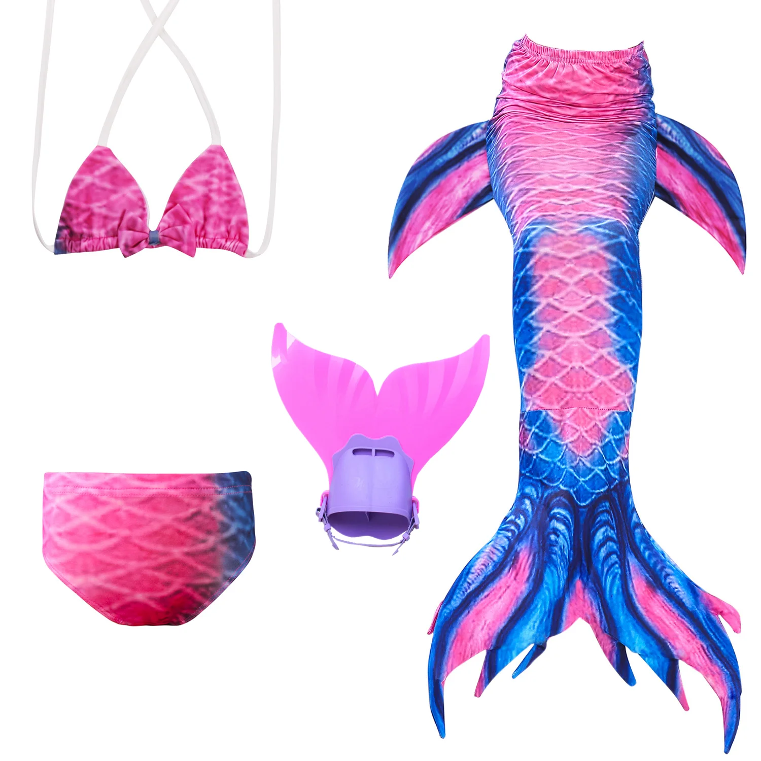 

Mermaid Cosplay Swimming Tails for Summer Beach Wear Kids Girls Mermaid Tail Swimsuits Costumes with Monofin Flipper